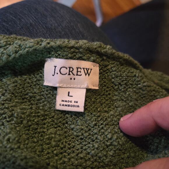 J.Crew Green Bouclé Knit V-Neck Sweater Tank Size Large - Picture 3 of 8